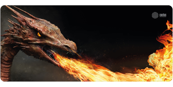 Коврик CACTUS Fire dragon XXL Чёрный